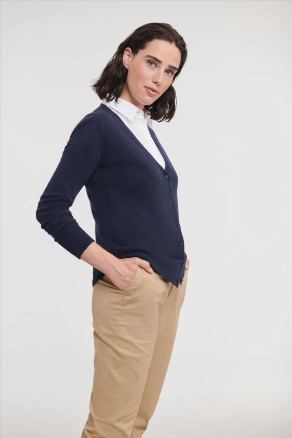 Russell Ladies V-Neck Knitted Cardigan