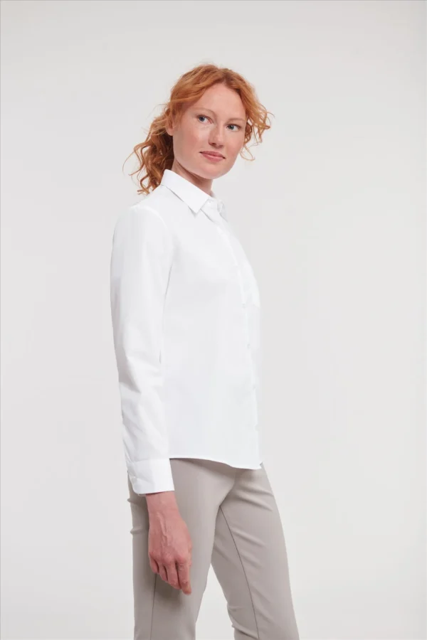 Russell Ladies LSL Classic Polycot. Poplin Shirt