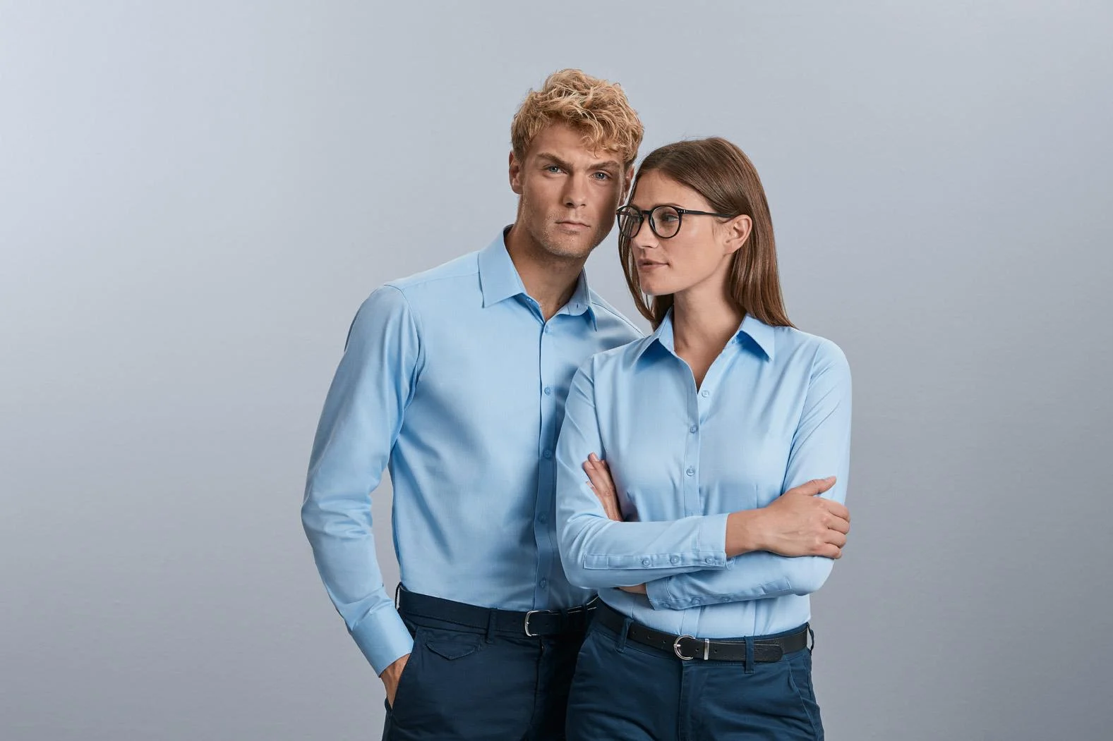 Russell Ladies LSL Tailored Herringbone Shirt