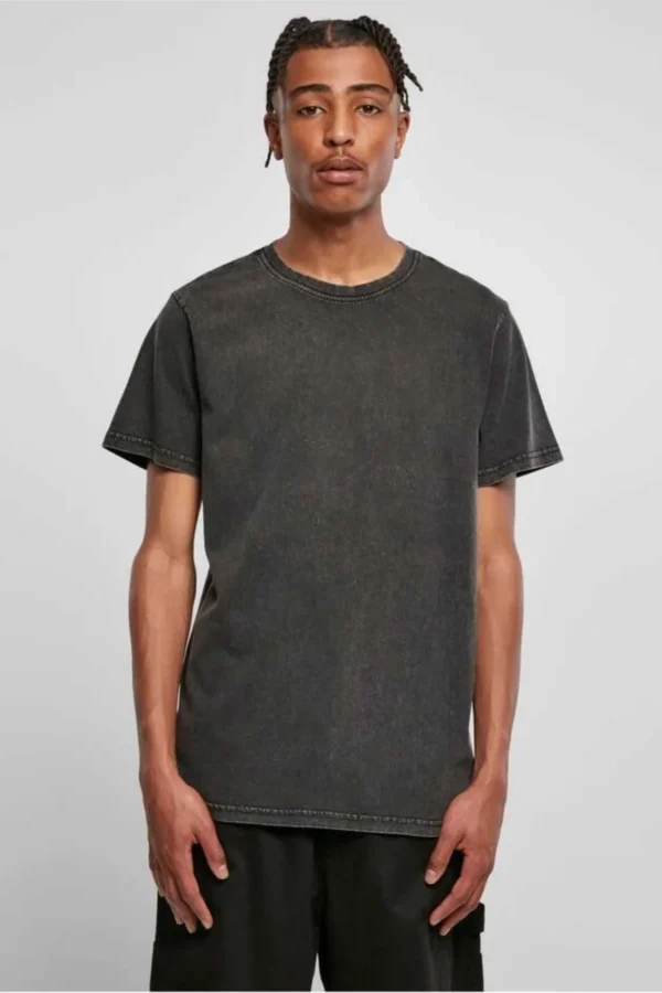 Acid washed round neck tee