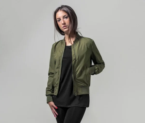 Ladies nylon bomber jacket