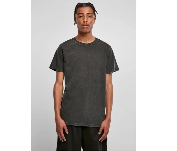Acid washed round neck tee