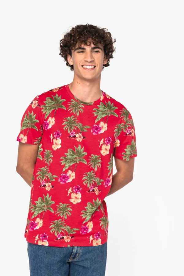 Ecologisch heren-T-shirt met tropische print