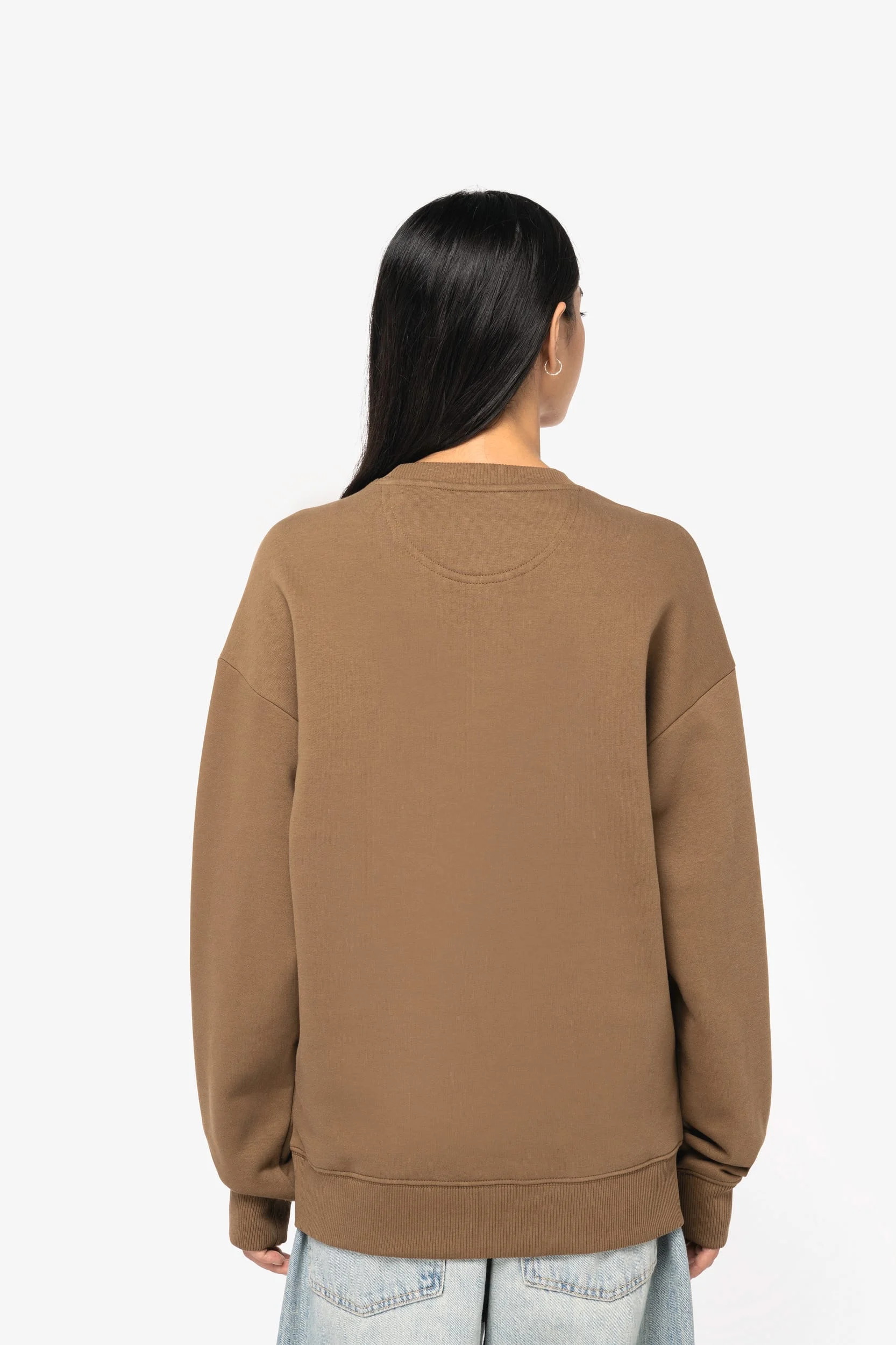 Ecologische oversized uniseks sweater met ronde hals - Afbeelding 5