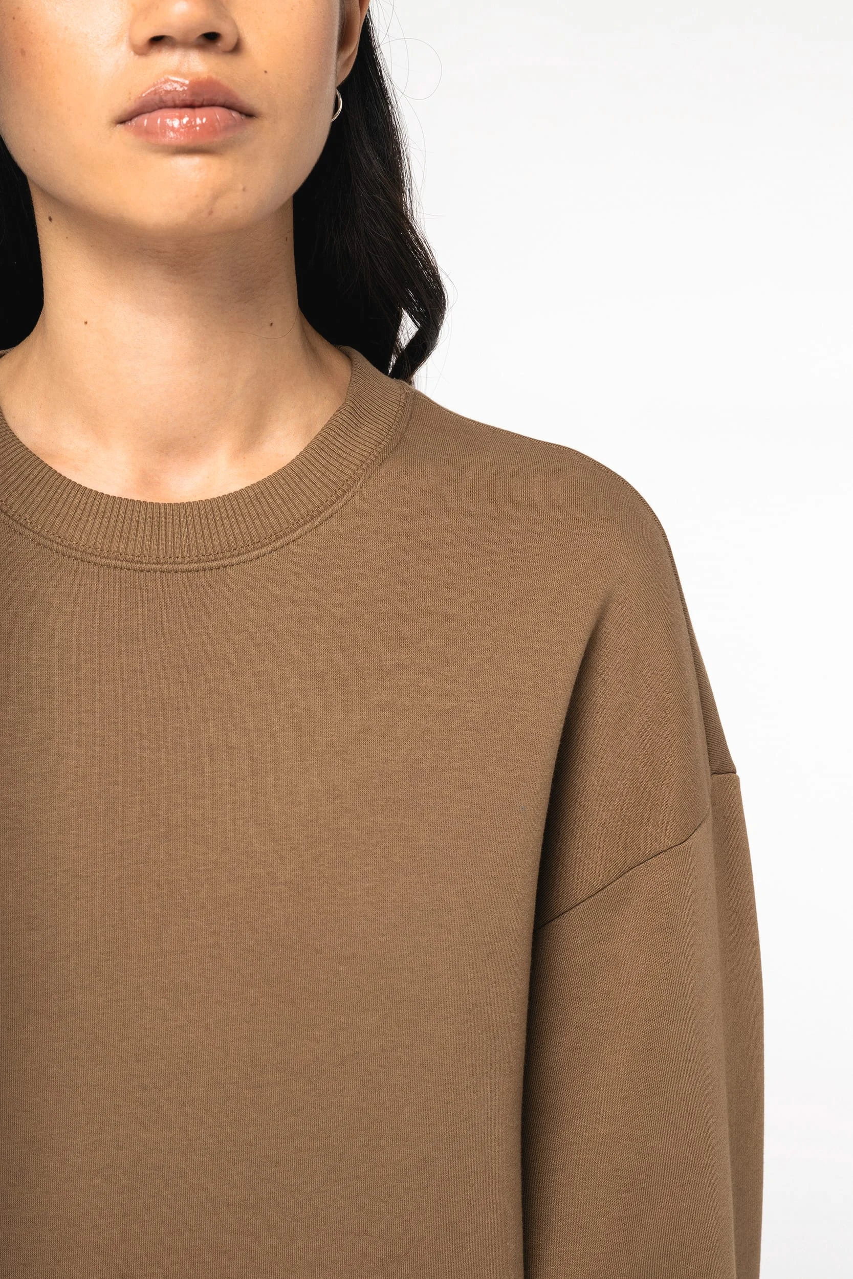 Ecologische oversized uniseks sweater met ronde hals - Afbeelding 7