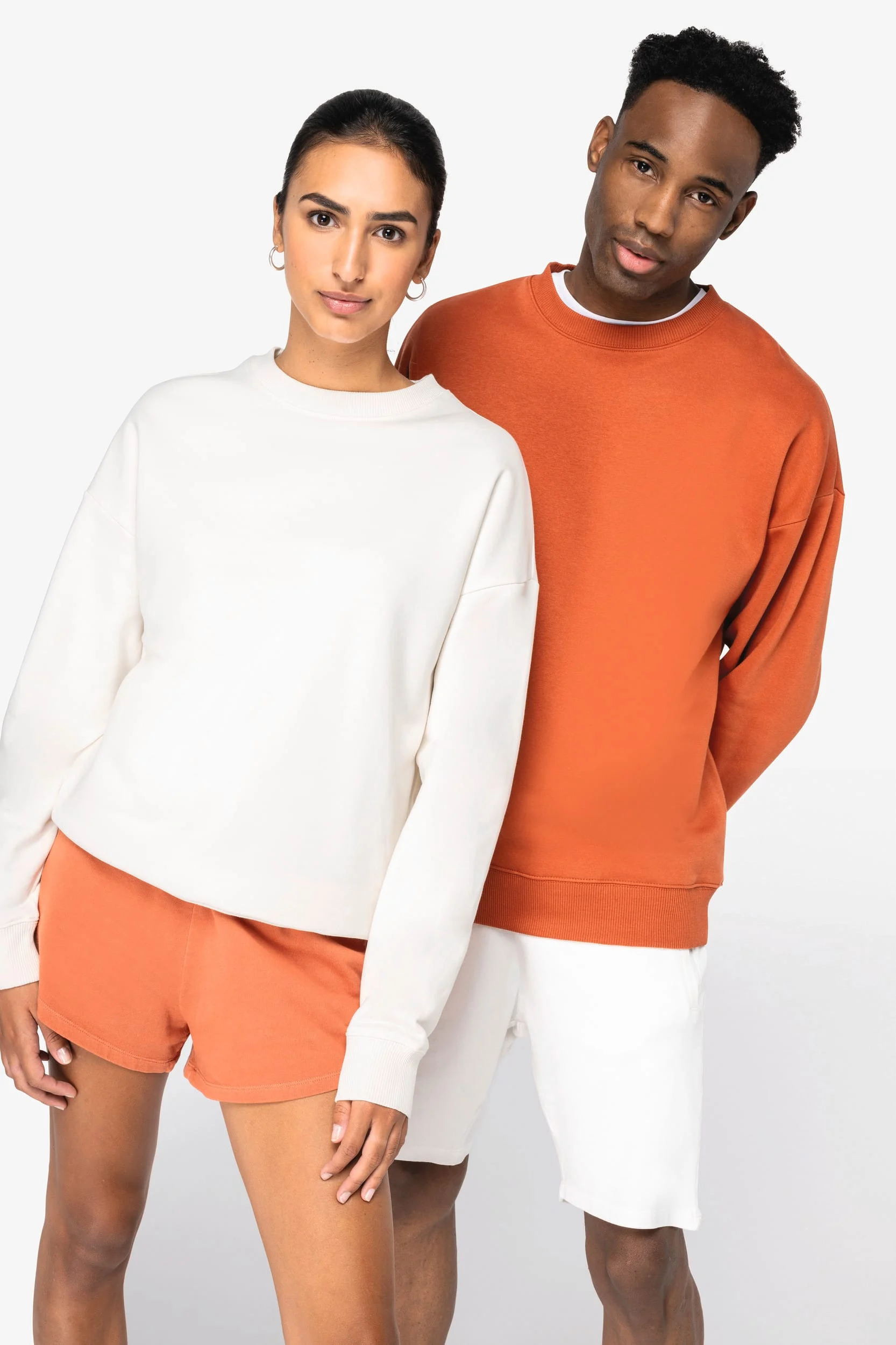 Ecologische oversized uniseks sweater met ronde hals - Afbeelding 3