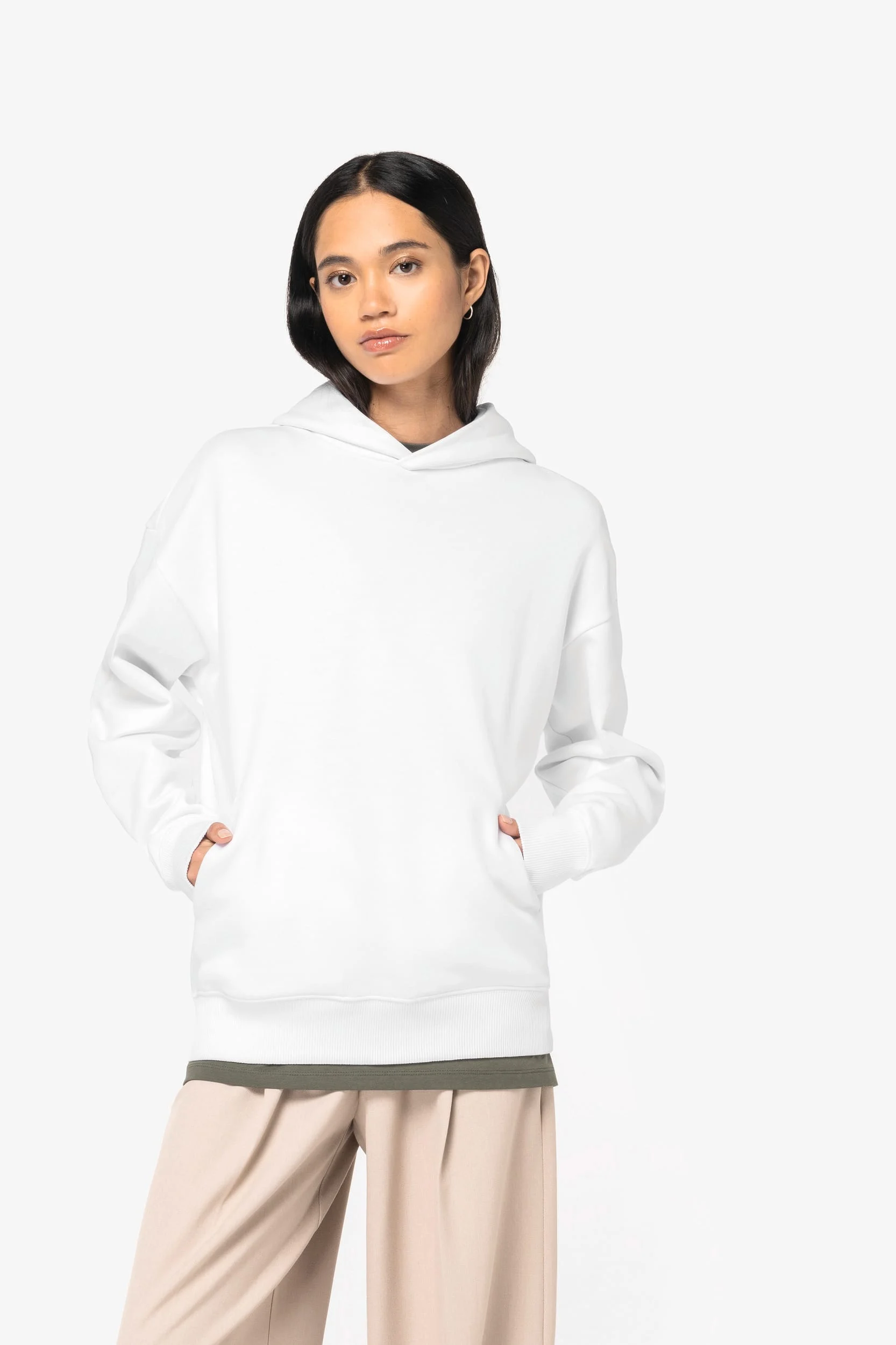 Ecologische uniseks oversized sweater met capuchon - Afbeelding 4