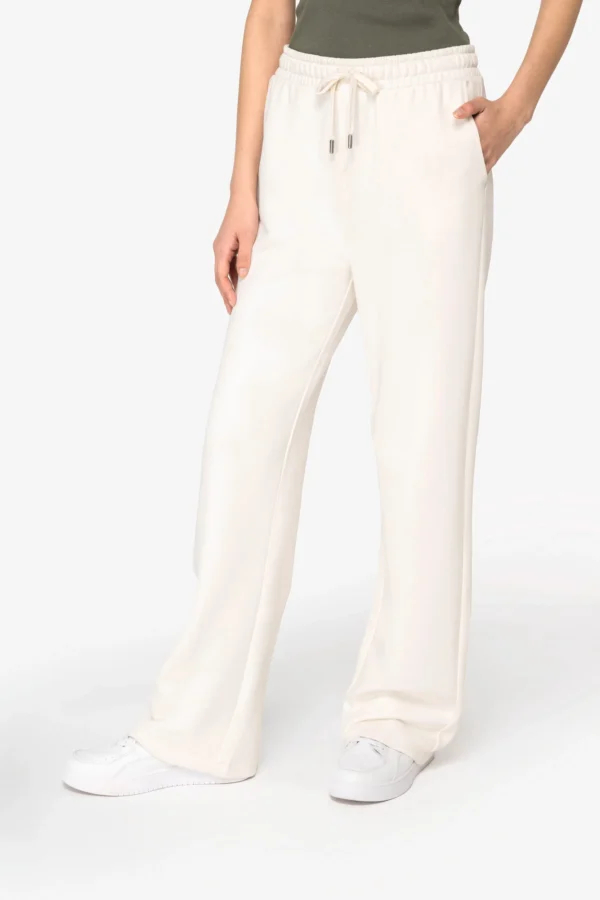 Ecologische wijde joggingbroek voor dames in French Terry