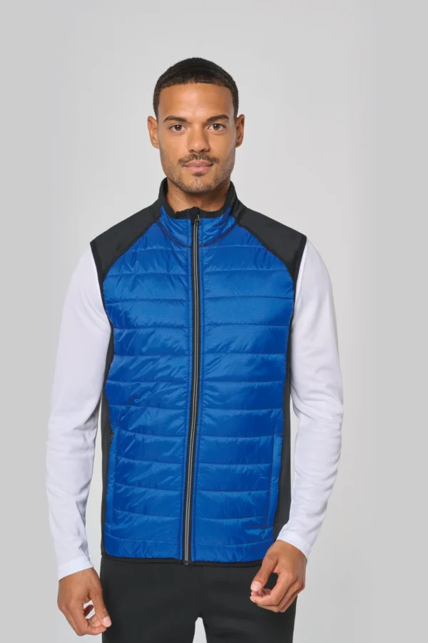 BODYWARMER IN TWEE STOFFEN