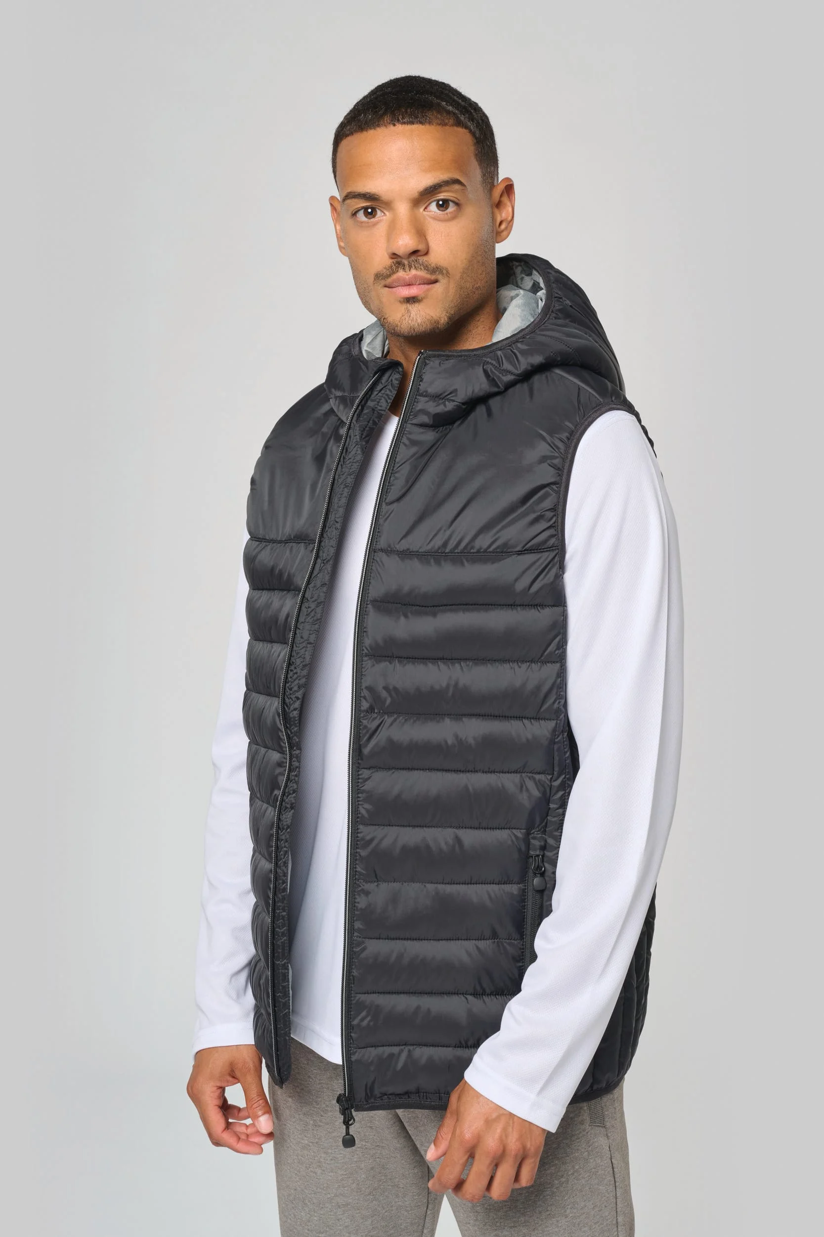 Bodywarmer met capuchon volwassene - Afbeelding 3