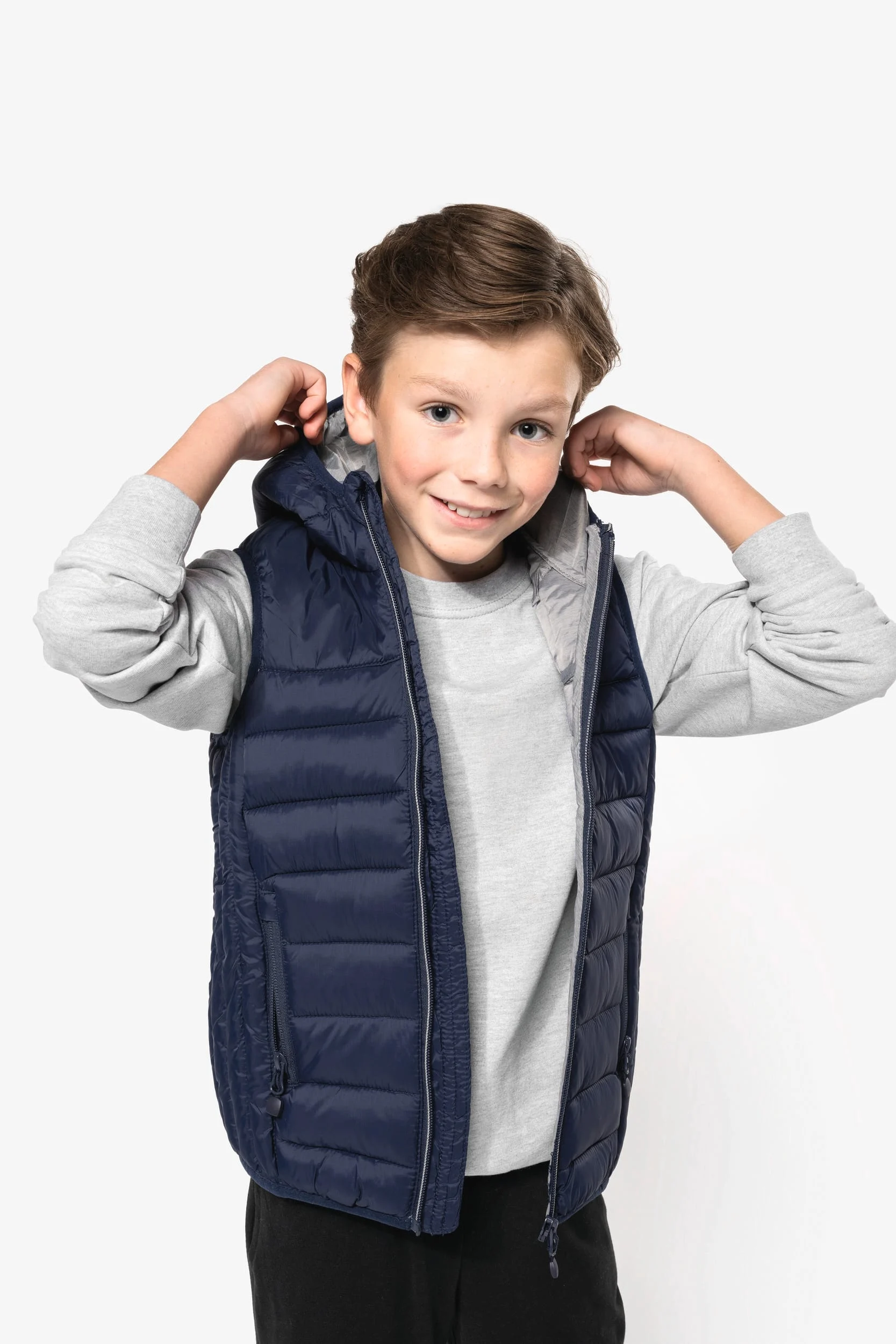 Bodywarmer met capuchon kids - Afbeelding 3