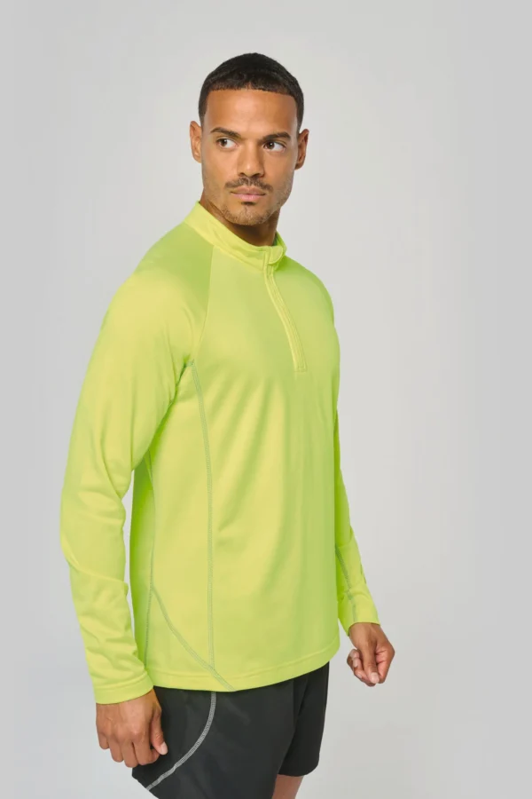 Sportshirt met lange mouwen ¼ rits voor heren