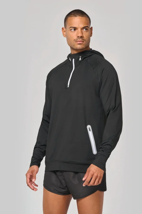 Unisex sportsweater Met Capuchon En Ritskraag