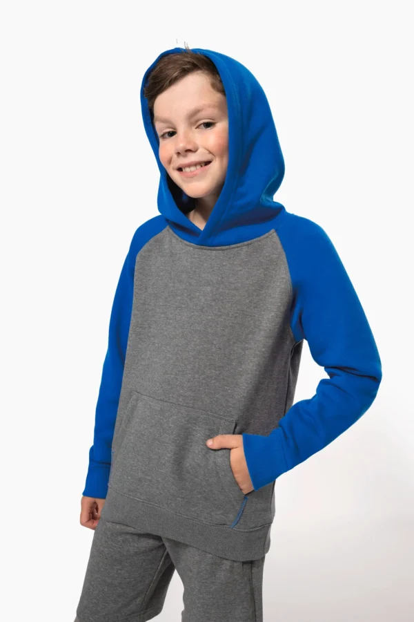 Kinder multisport tweekleurige sweater met capuchon