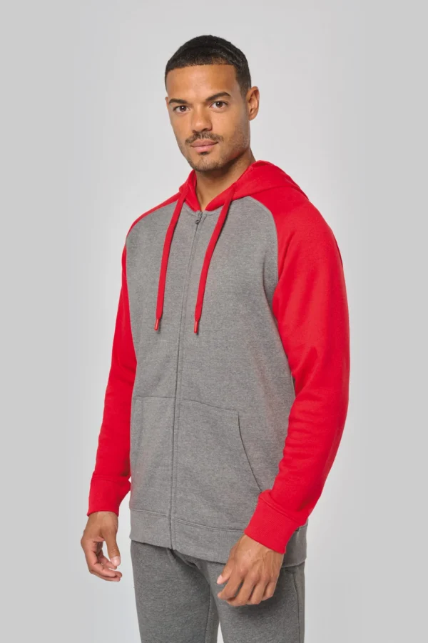 Tweekleurig sweatvest met capuchon unisex