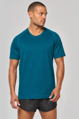 Gerecycled herensport-T-shirt met ronde hals