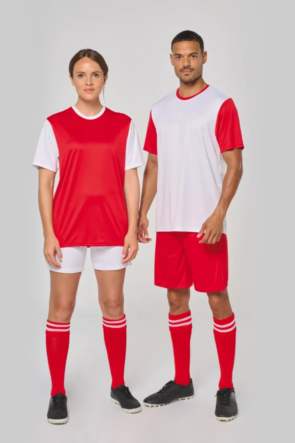 Volwassen tweekleurige jersey met korte mouwen