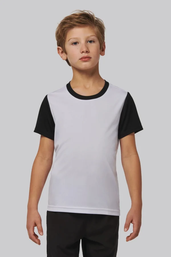 Tweekleurige jersey met korte mouwen voor kinderen