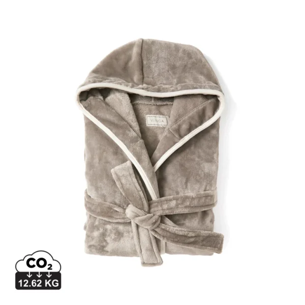 VINGA Louis luxe pluche RPET badjas maat L/XL