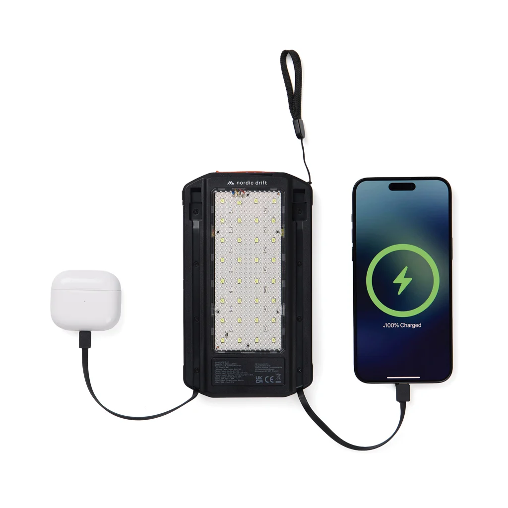 Nordic Drift Titan 10.000mAh solar powerbank met 3 panelen - Afbeelding 4