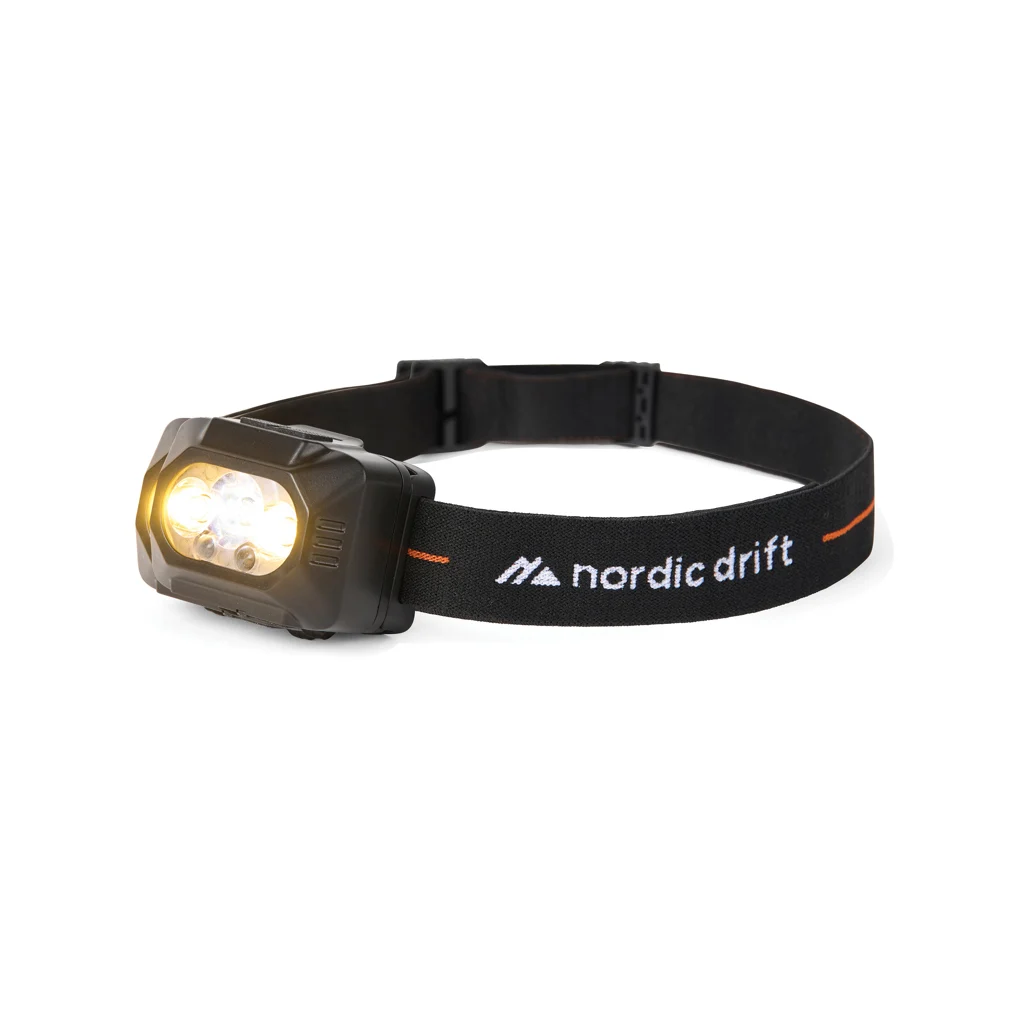 NordicDrift Everest krachtige hoofdlamp met dubbele batterij