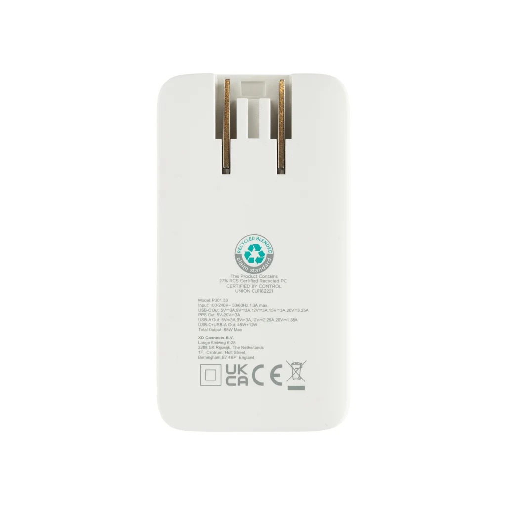 Fluxo RCS 65W platte GaN-lader met universele connectors - Afbeelding 6