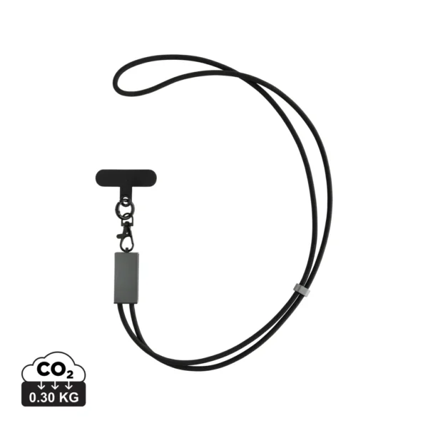 Terra RCS gerecycled PET telefoon lanyard 60W oplaadkabel