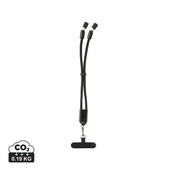 LoopAmp RCS rPET verstelbare telefoonarmband 60W kabel