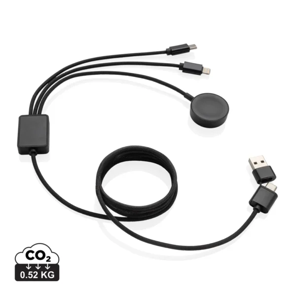 Terra RCS rPET 6-in-1 60W oplaadkabel met iWatch lader