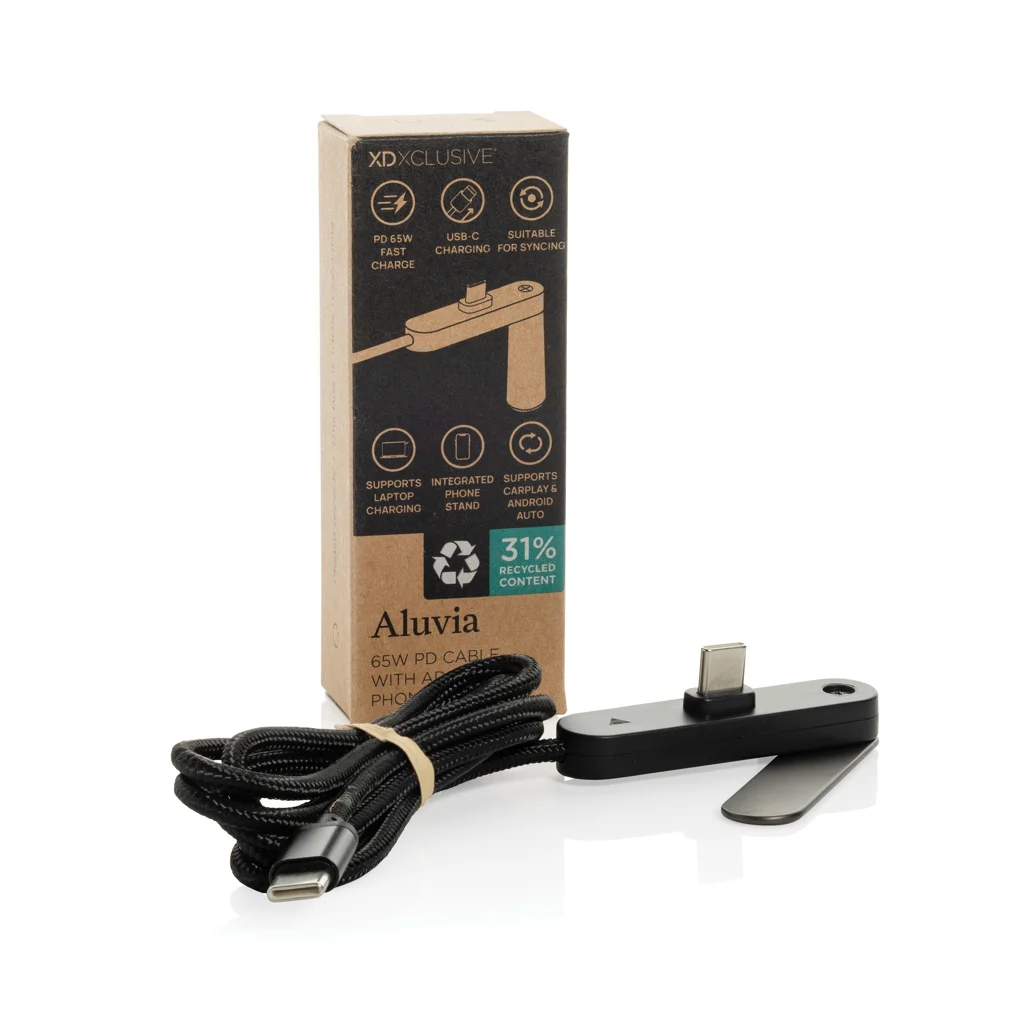 Aluvia RCS 65W PD-kabel met verstelbare telefoonstandaard - Afbeelding 3