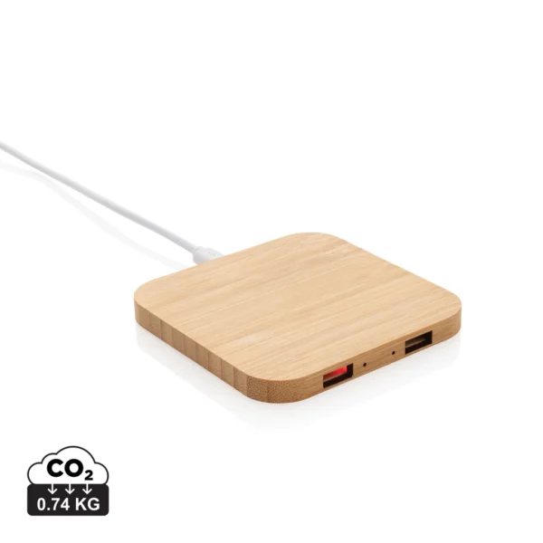 Bamboe 5W draadloze oplader met USB