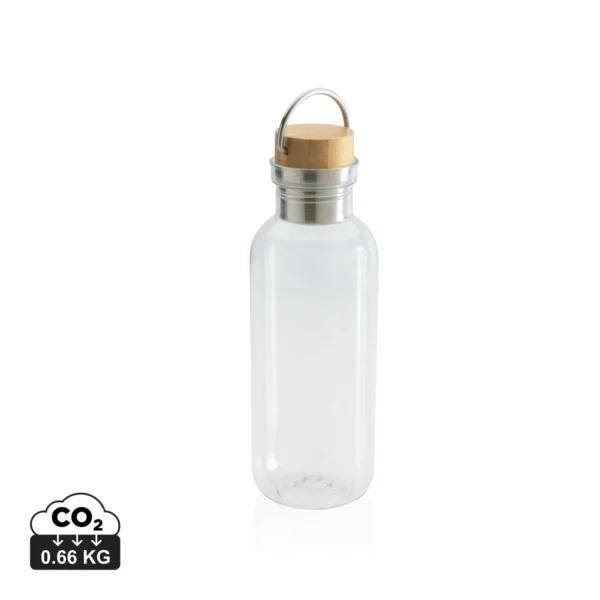 RCS recycled PET fles met bamboe deksel en handvat