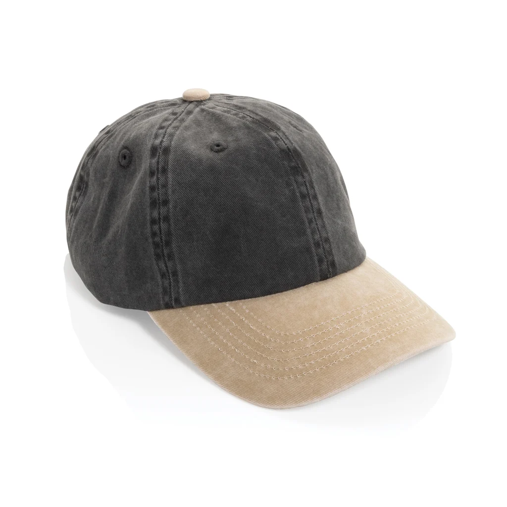 BEAU AWARE™ Washed 6 panel 270gsm cotton twill two tone cap - Afbeelding 5