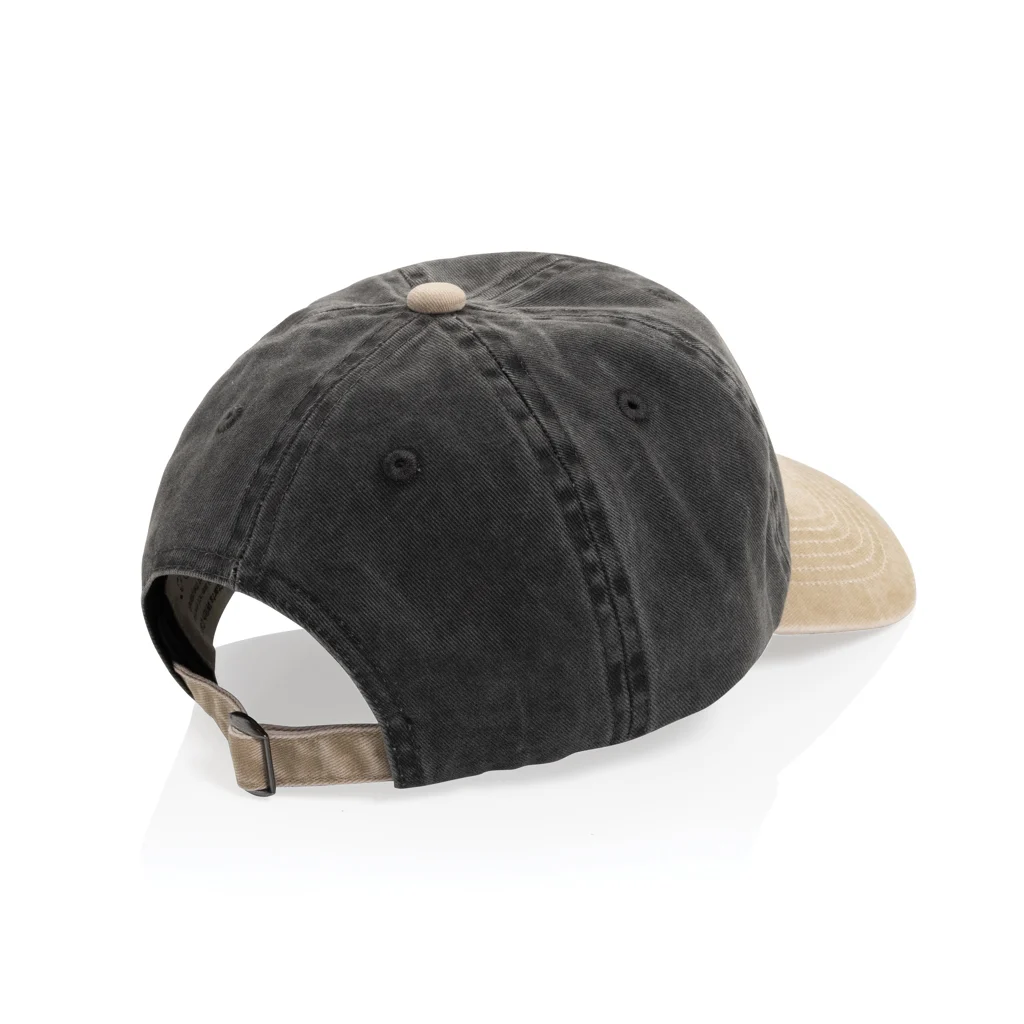 BEAU AWARE™ Washed 6 panel 270gsm cotton twill two tone cap - Afbeelding 6