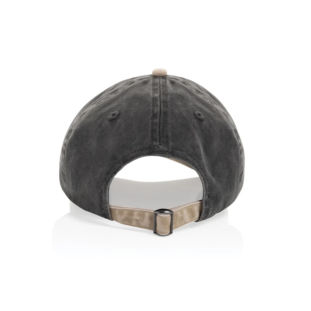 BEAU AWARE™ Washed 6 panel 270gsm cotton twill two tone cap - Afbeelding 9