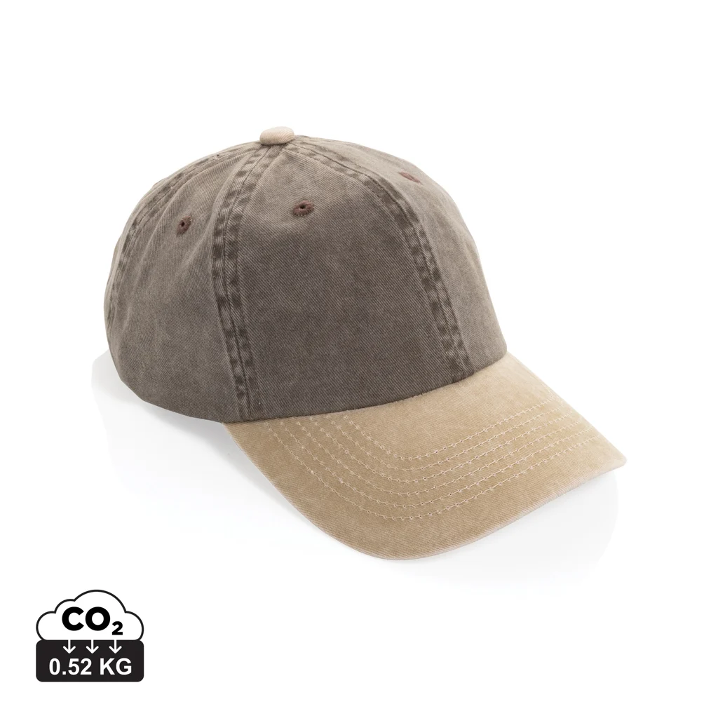 BEAU AWARE™ Washed 6 panel 270gsm cotton twill two tone cap - Afbeelding 2