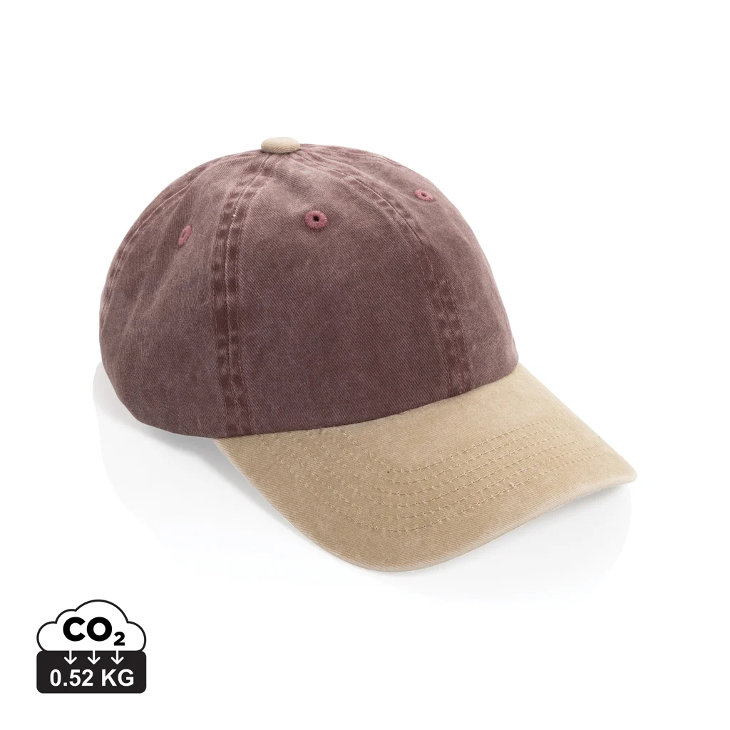 BEAU AWARE™ Washed 6 panel 270gsm cotton twill two tone cap - Afbeelding 3