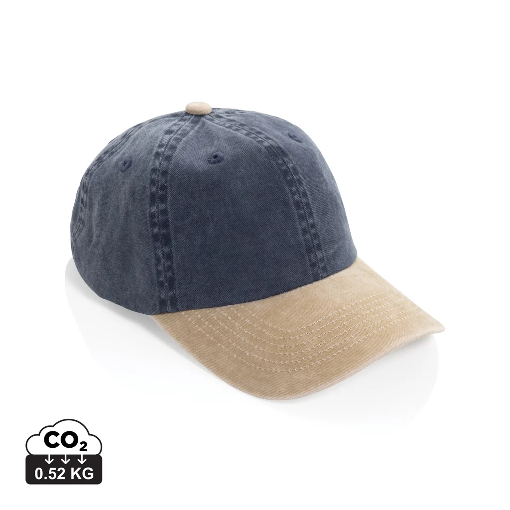 BEAU AWARE™ Washed 6 panel 270gsm cotton twill two tone cap - Afbeelding 4
