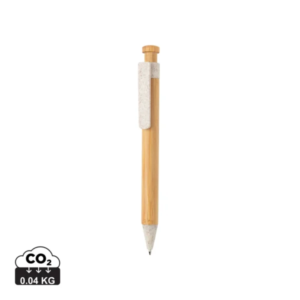Bamboe pen met tarwestro clip