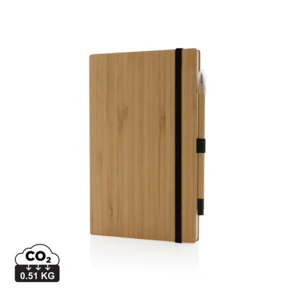 Bamboe notitieboek en infinity potlood set