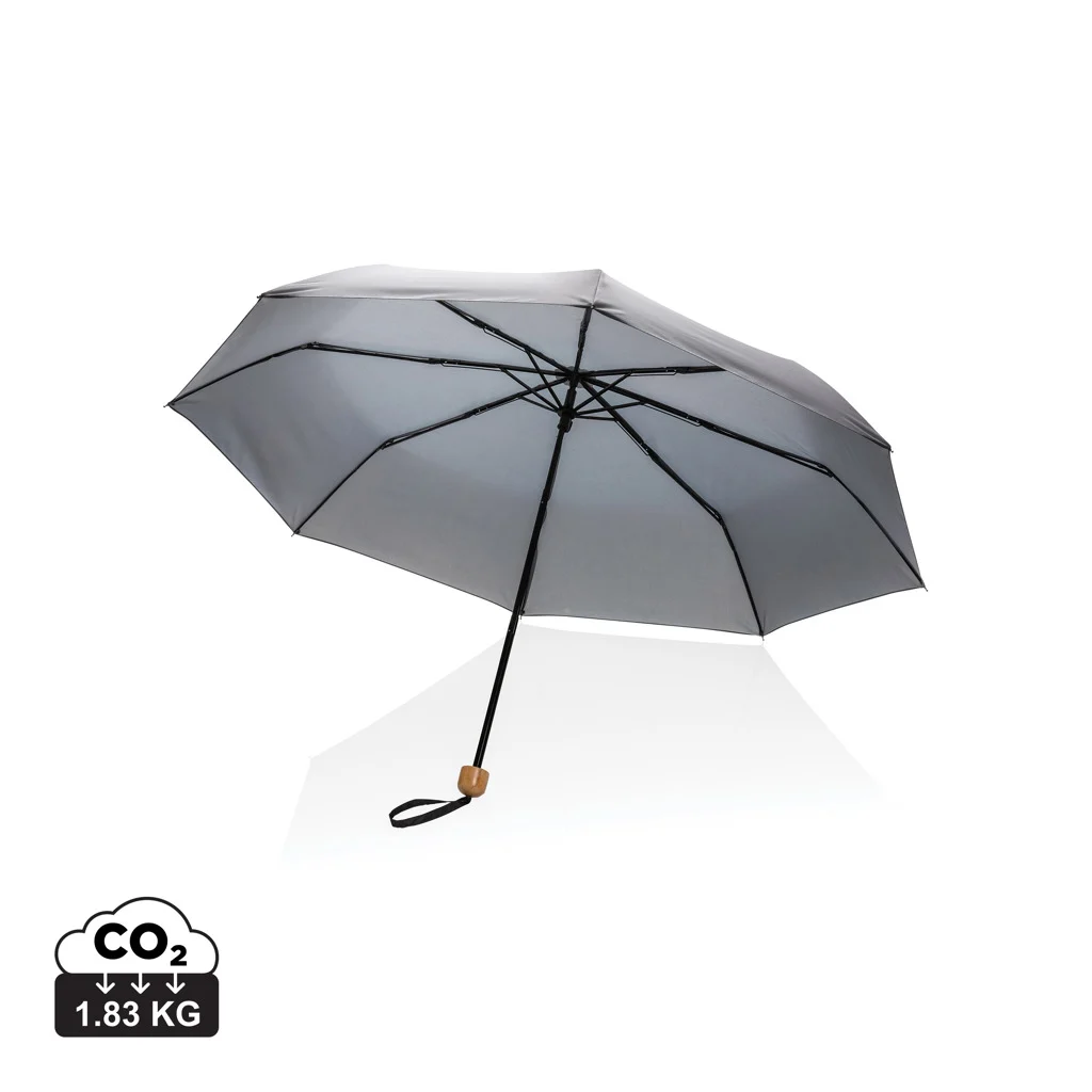20.5" Impact AWARE™ RPET 190T pongee bamboe miniparaplu - Afbeelding 2