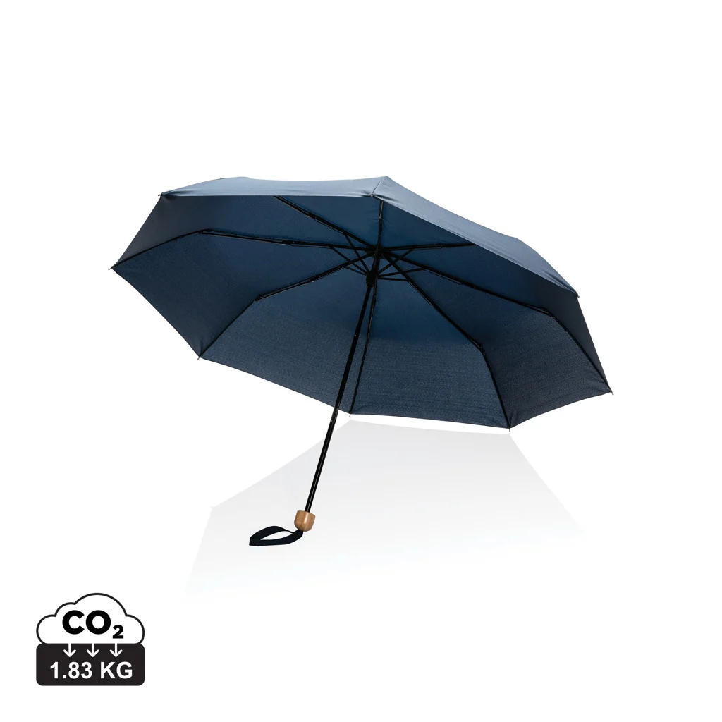 20.5" Impact AWARE™ RPET 190T pongee bamboe miniparaplu - Afbeelding 4