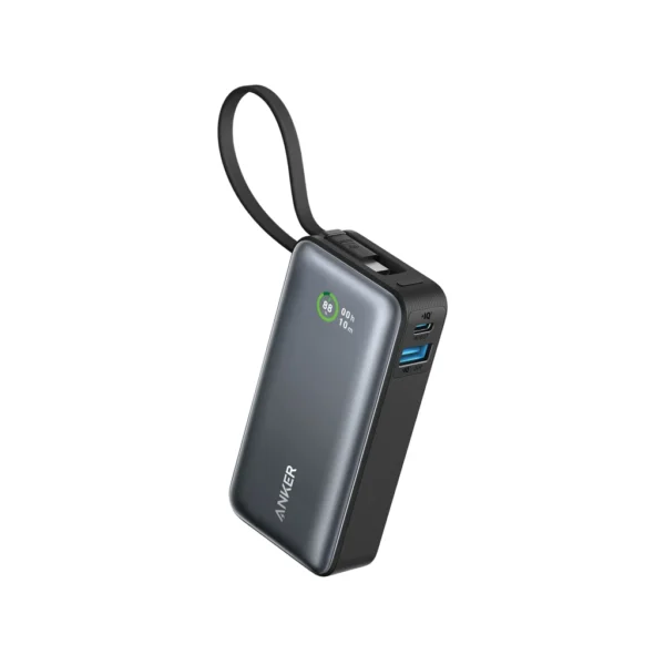 Anker Nano Powerbank 30 W, met ingebouwde USB-C-kabel, zwart