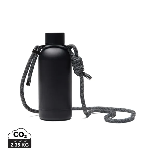 Dubbelwandige RCS drinkfles van gerecycled RVS met draagriem – 400 ml