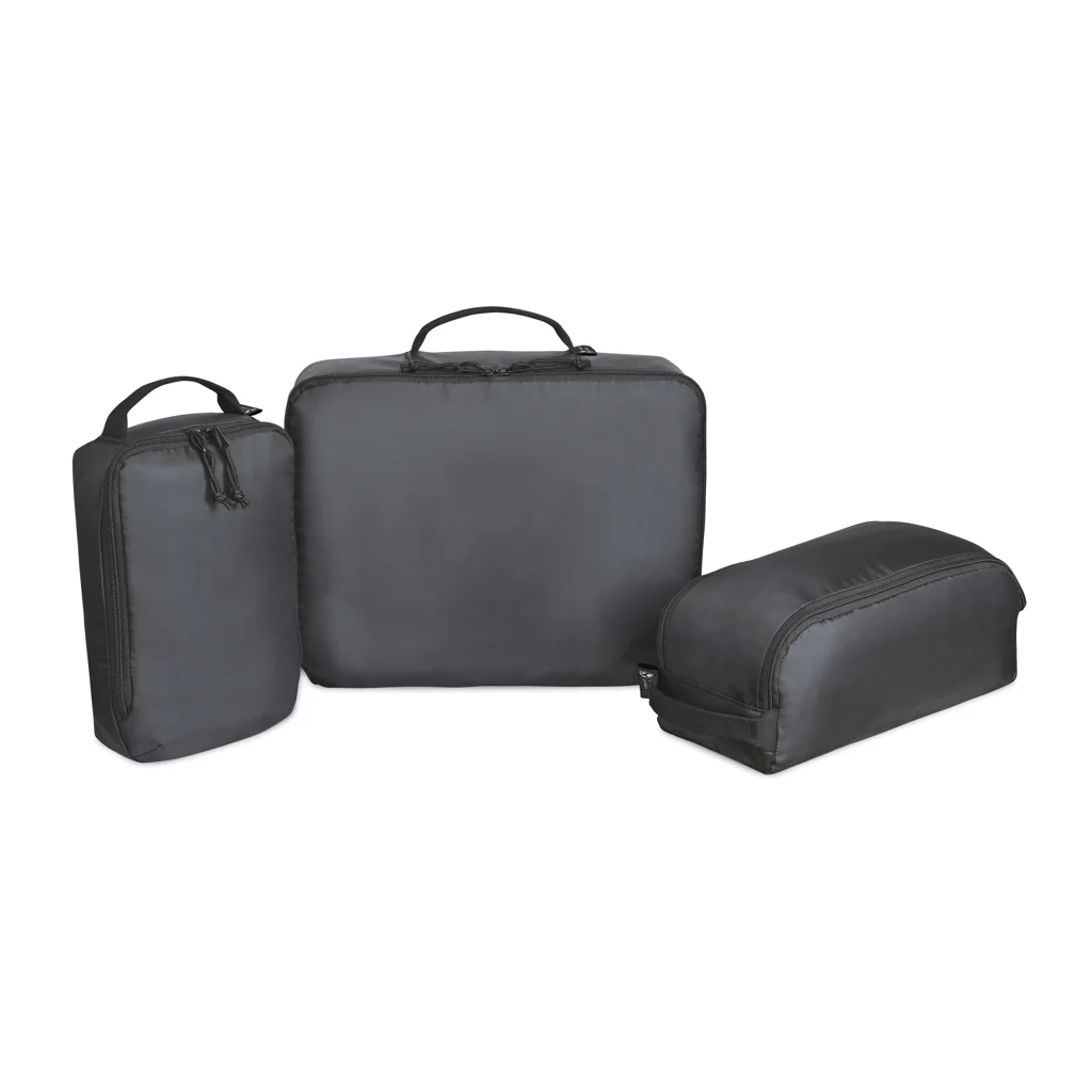 Renew AWARE™ rPET 3 delige Packing Cube Set zwart