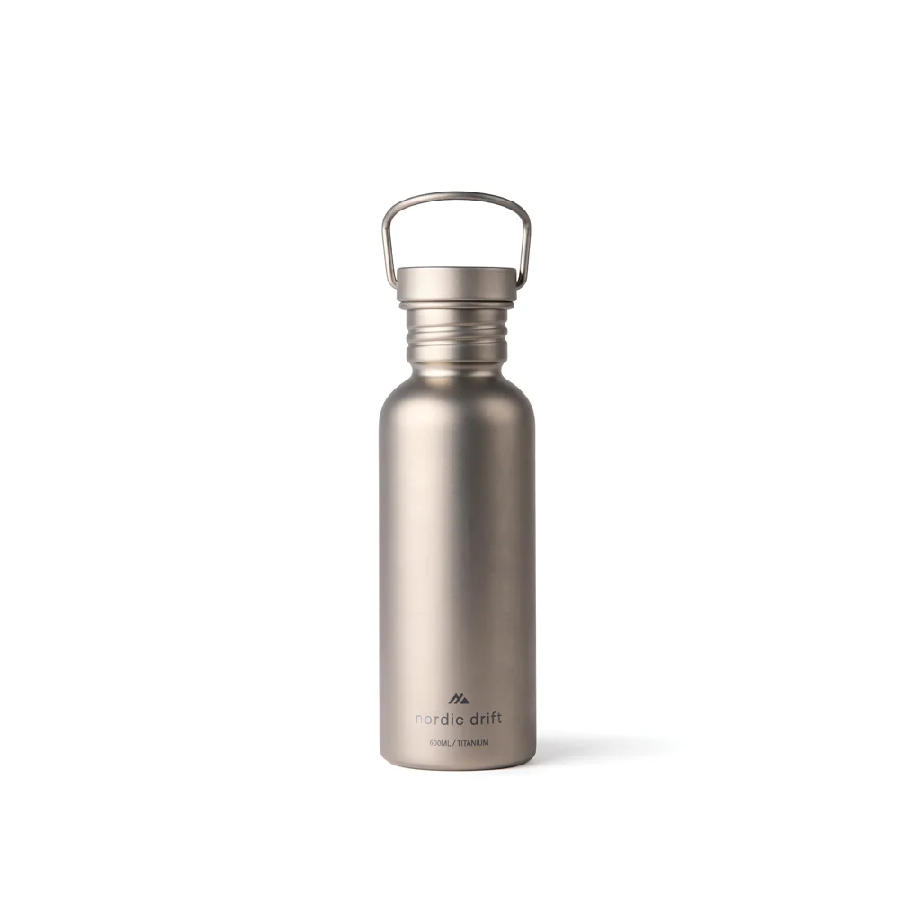 Nordic Drift Trail Ultra Light Titanium 600ml Water fles zilver