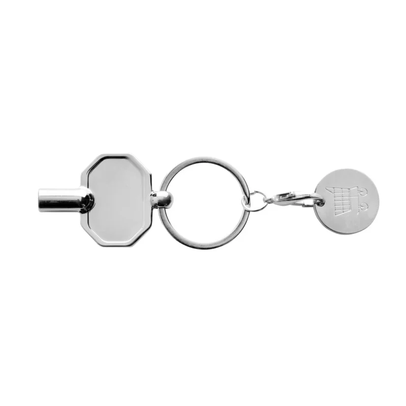RCS radiator ontluchter & winkelwagenmunt sleutelhanger zilver