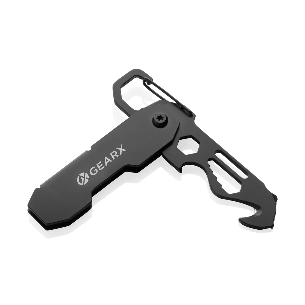 Gear X opvouwbare EDC-tool met karabijnhaak en pakket opener zwart