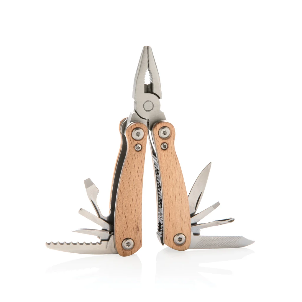 Mini houten multitool bruin