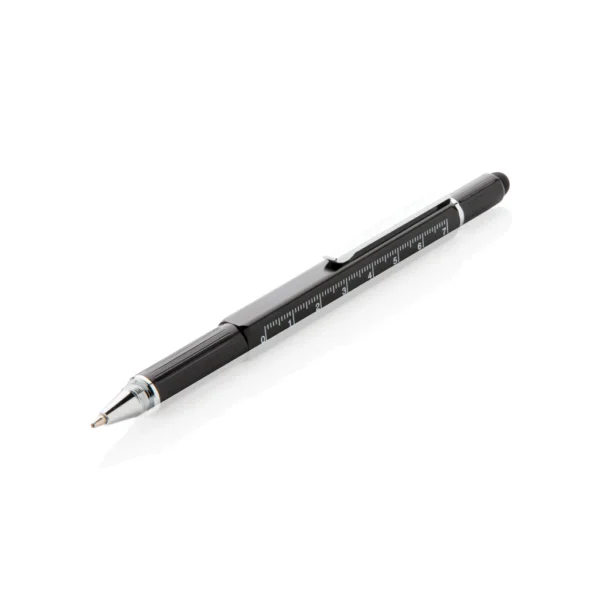 5-in-1 aluminium toolpen zwart